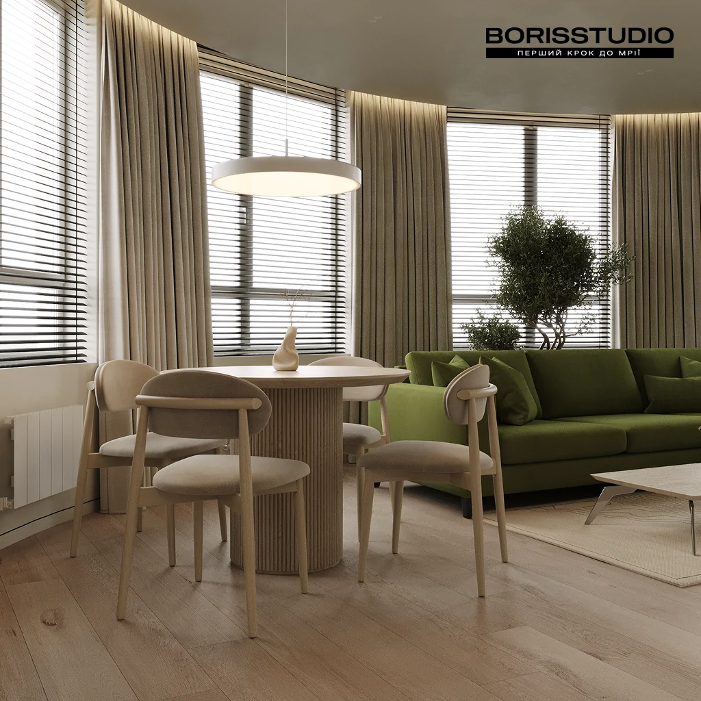 Дизайн інтер'єру вітальні в екостилі