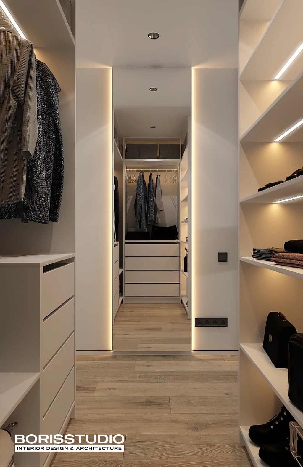 Гардеробна на замовлення у стилі мінімалізм