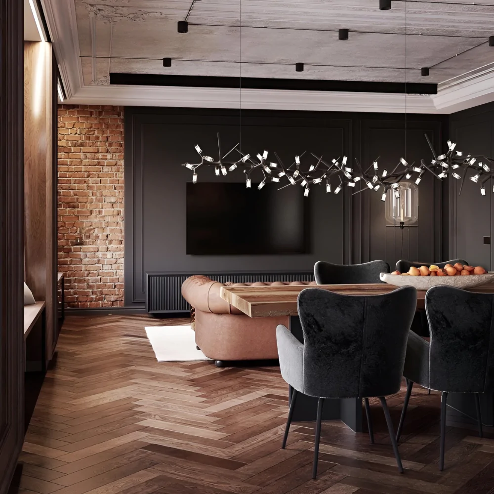 Дизайн гостиной в квартире в стиле гранж