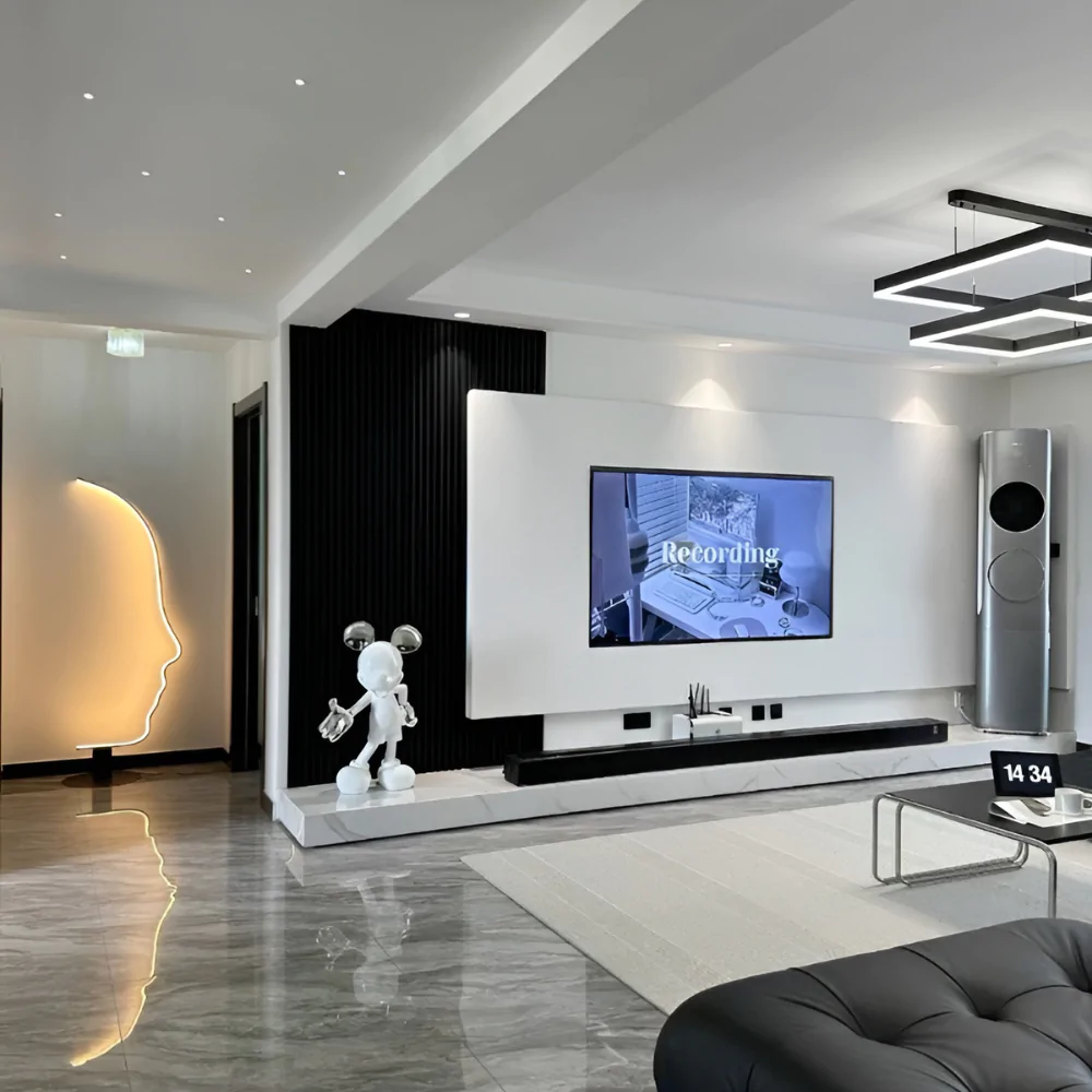 Стиль хай-тек в інтер'єрі вітальні будинку