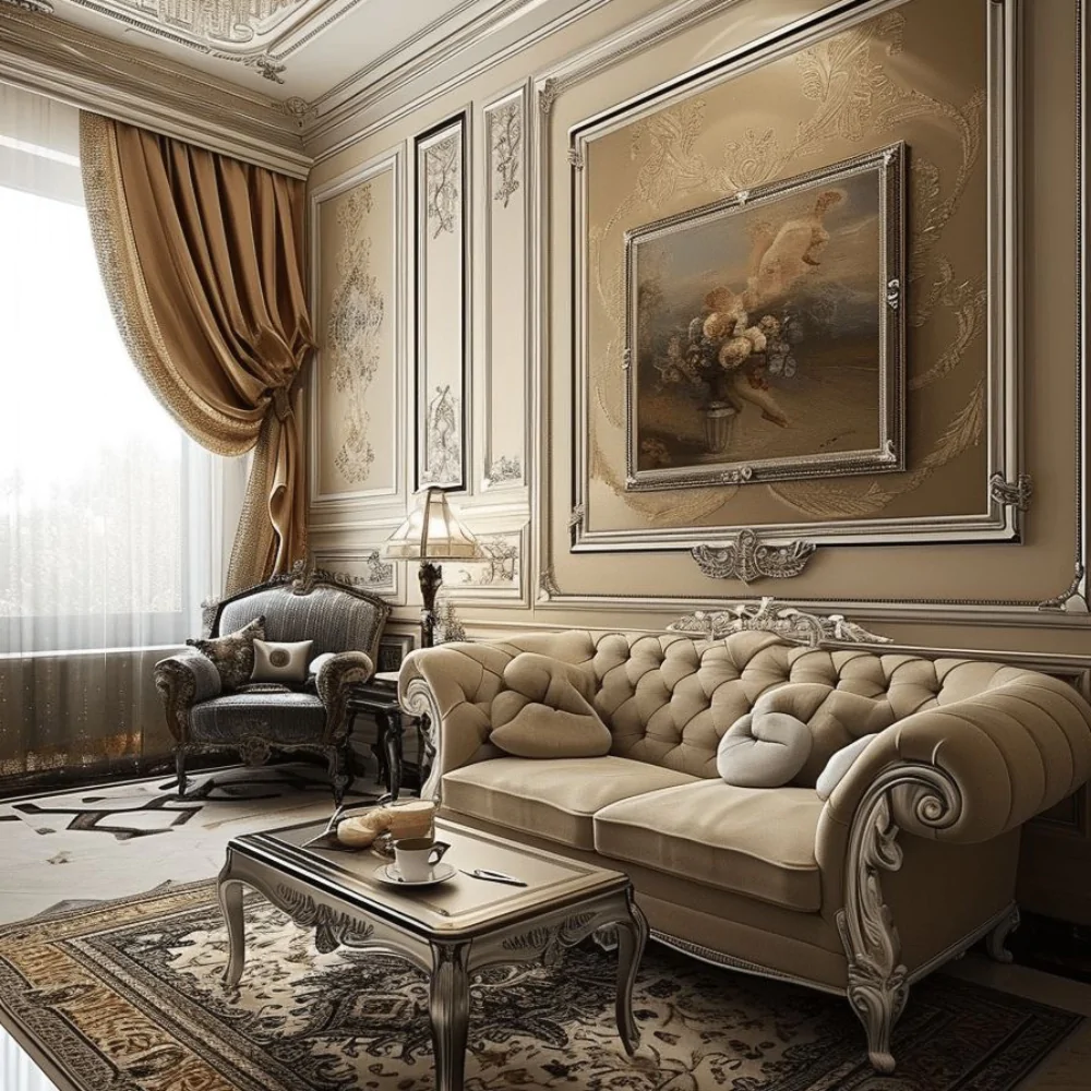 дизайн вітальні в стилі бароко