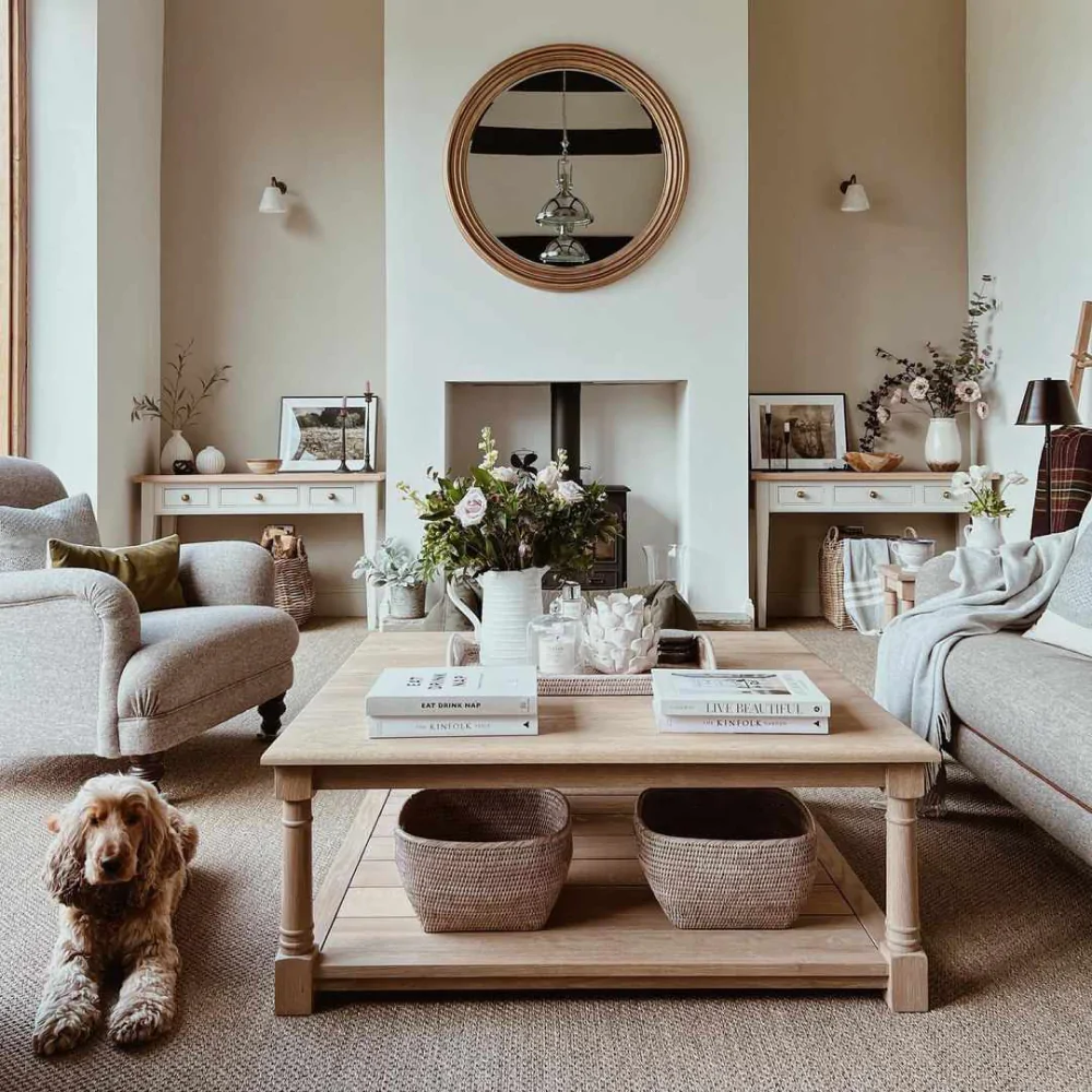 Дизайн-проєкт вітальні для квартири в стилі кантрі