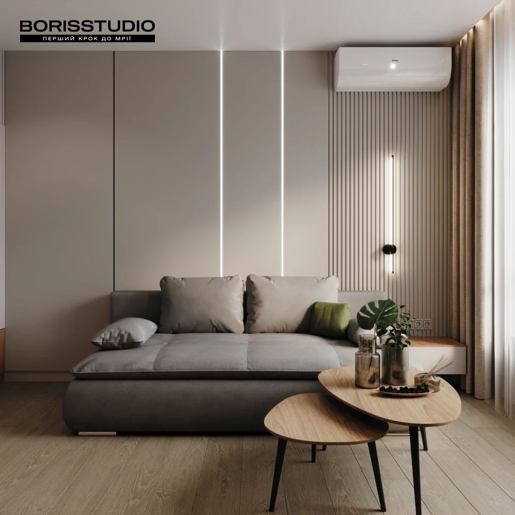 Меблі в інтер'єрі вітальні будинку