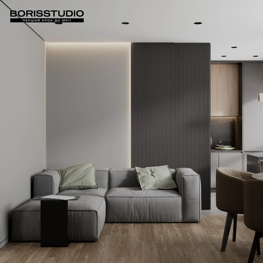 Дизайн інтер'єру вітальні у стилі мінімалізм