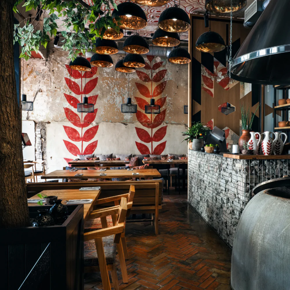 Освітлення в грузинському ресторані