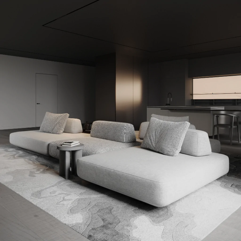 Дизайн вітальні в стилі хай-тек