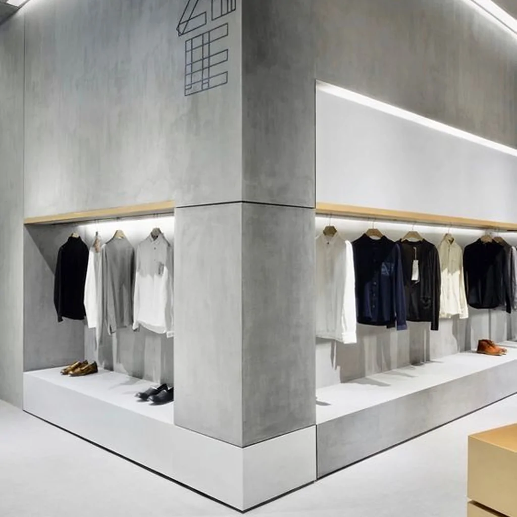 Інтер'єр магазину одягу в стилі хай-тек