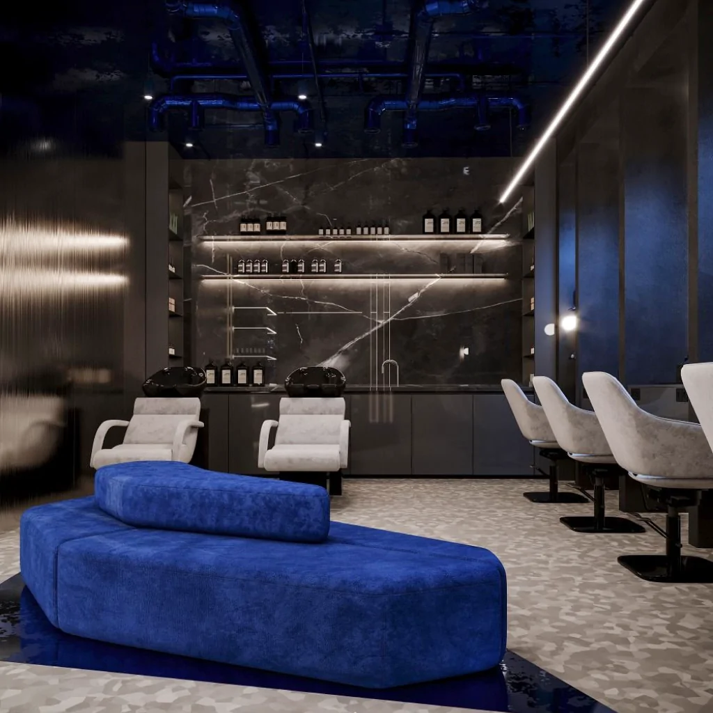Декор у дизайні салону краси в стилі хай-тек