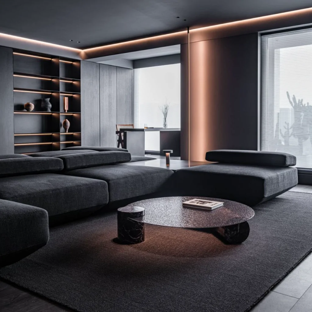 Дизайн-проект вітальні в стилі хай-тек