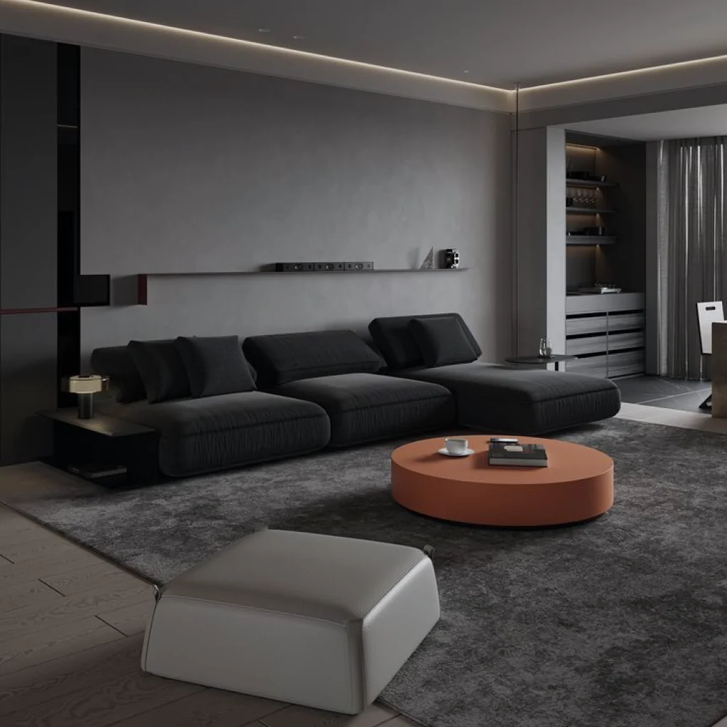 Дизайн вітальні в стилі хай-тек