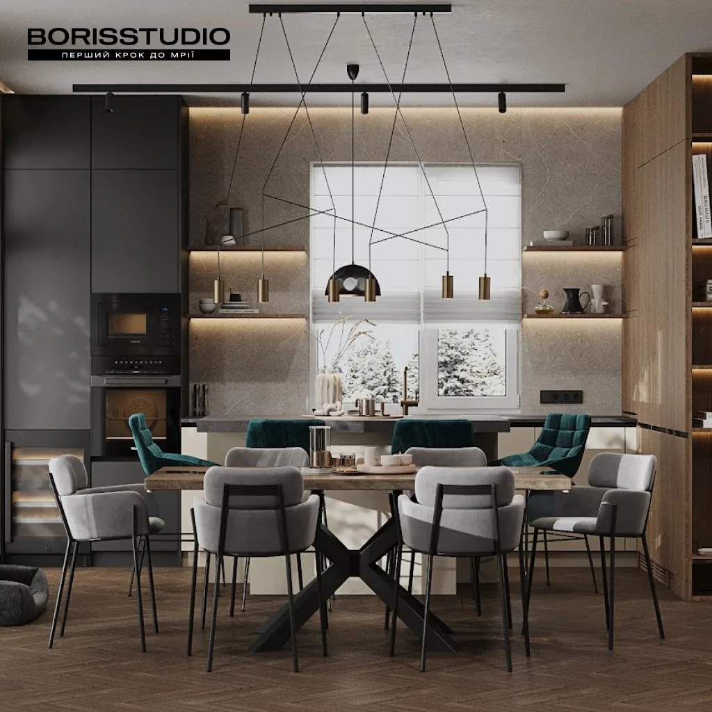 Дизайн кухні для заміського будинку від BORISSTUDIO