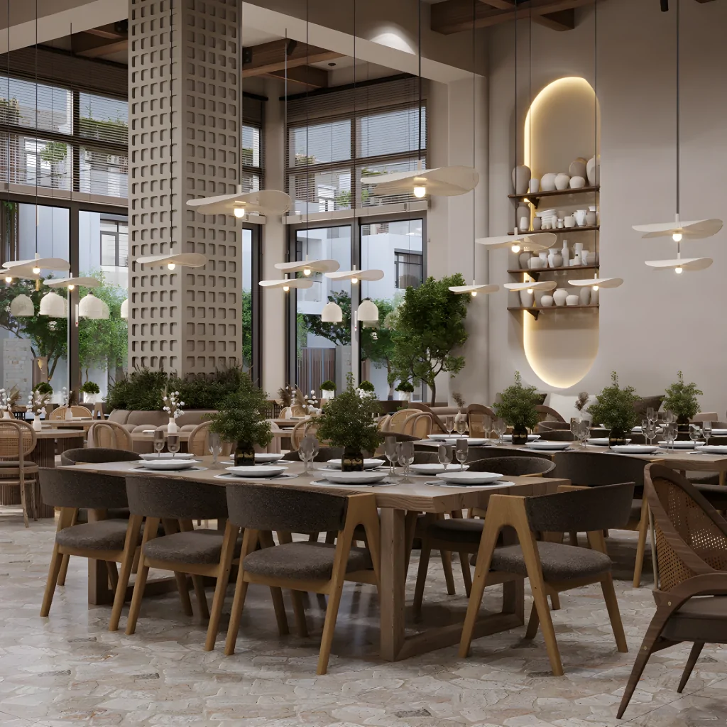 Інтер'єр ресторану в екостилі