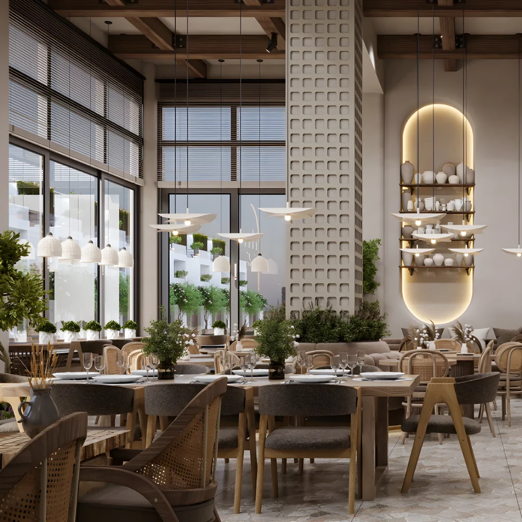 Дизайн інтер'єру ресторану в екостилі