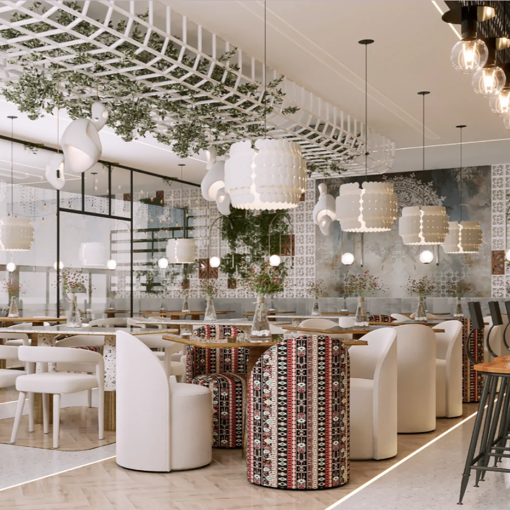 Інтер'єр кафе в екостилі