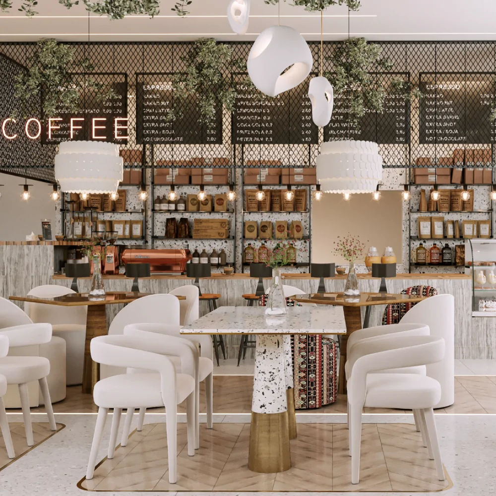 Дизайн інтер'єру кафе в екостилі