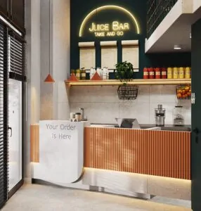 Дизайн-проєкт інтер’єру магазину соків у ЖК “Respublica”