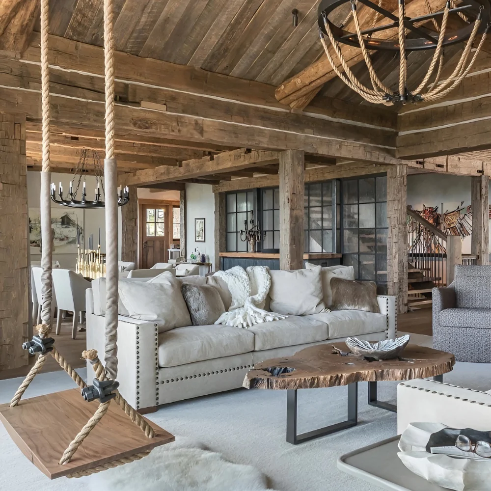 Стиль кантрі в інтер'єрі дерев'яного котеджу