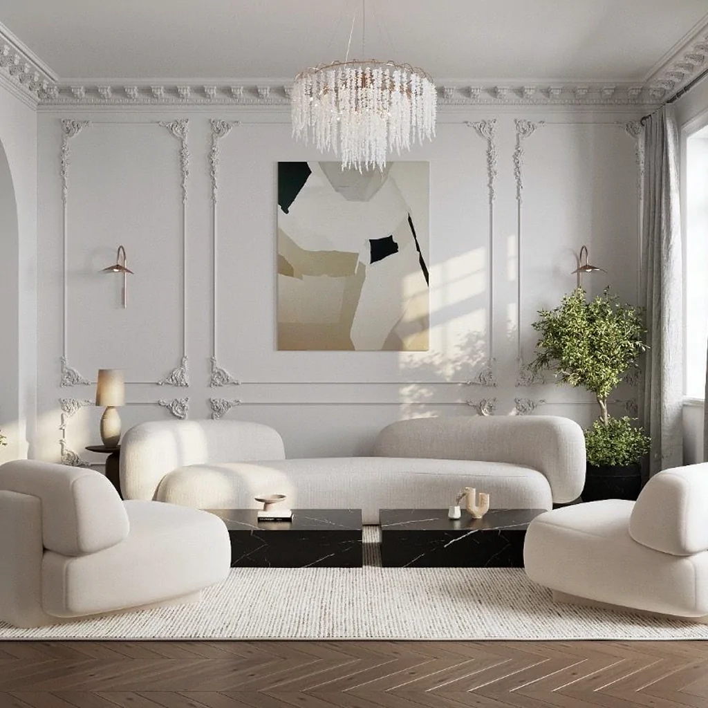 Дизайн інтер'єру вітальні в класичному стилі