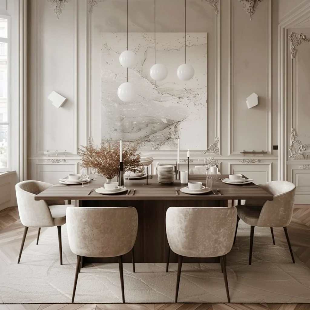 Классический дизайн интерьера столовой