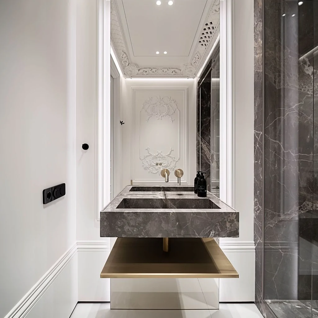 Дизайн ванной комнаты в классическом стиле от BORISSTUDIO