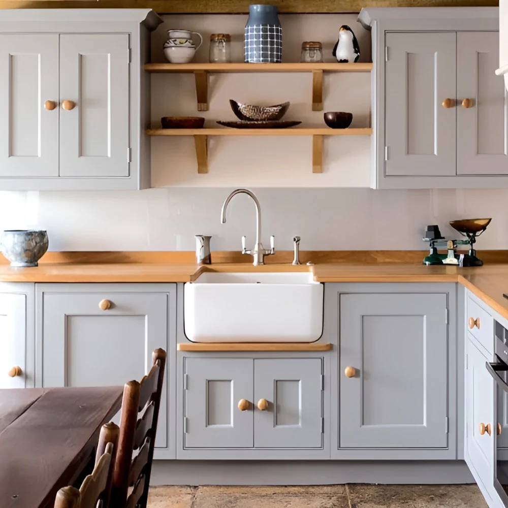 Дизайн інтер'єру кухні для квартири у стилі кантрі