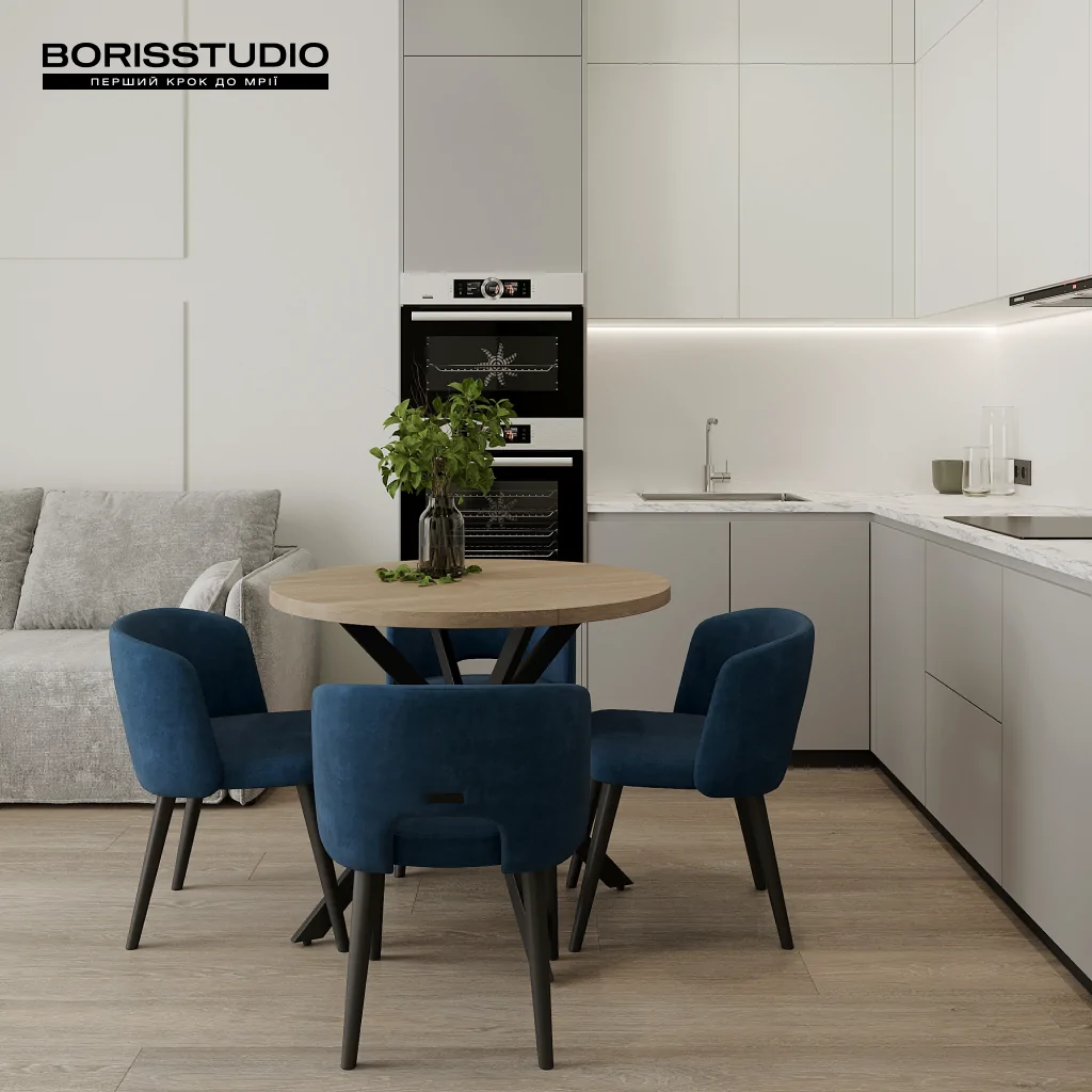 Дизайн кутової кухні в стилі мінімалізм