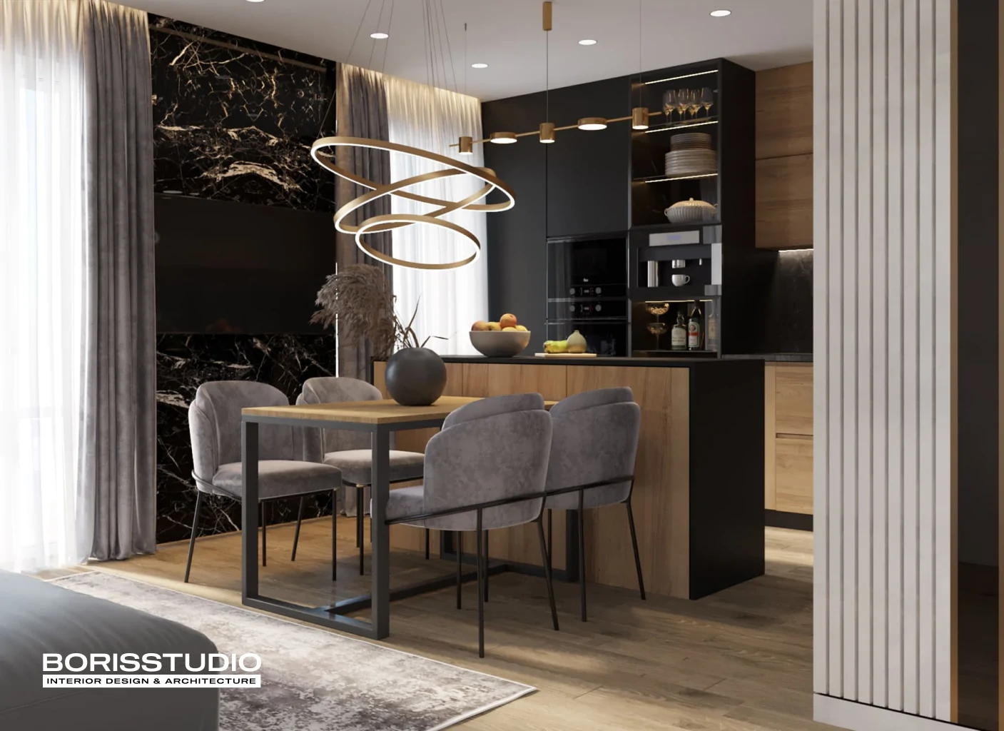 Кухня на замовлення у чорному кольорі