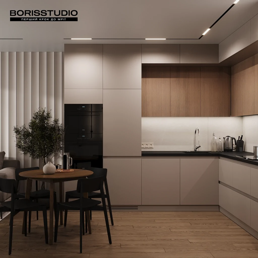 Дизайн-проект кутової кухні у сучасному стилі
