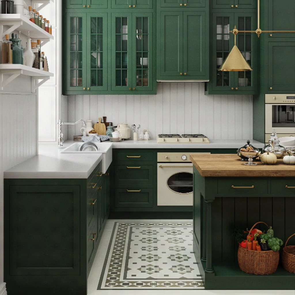 Дизайн-проєкт кутової кухні у стилі кантрі