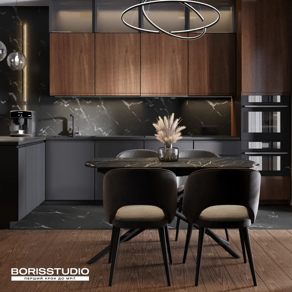 Дизайн кутової кухні у стилі лофт