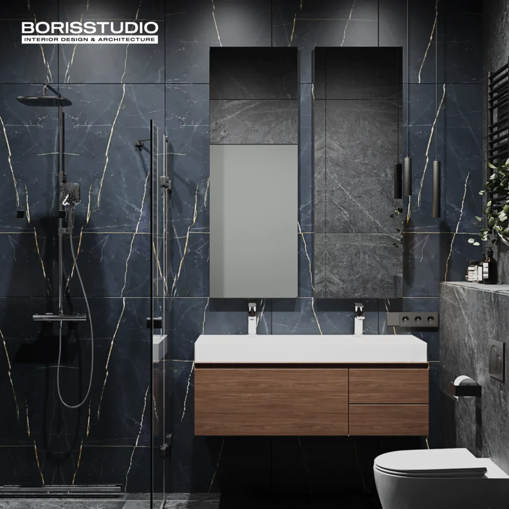 Інтер'єр квартири у темних тонах, фото №11