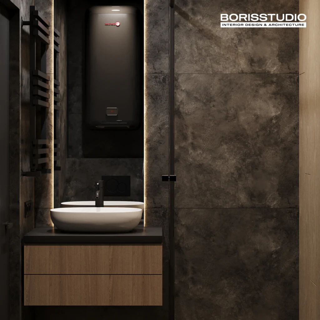 Інтер'єр квартири у темних тонах, фото №12