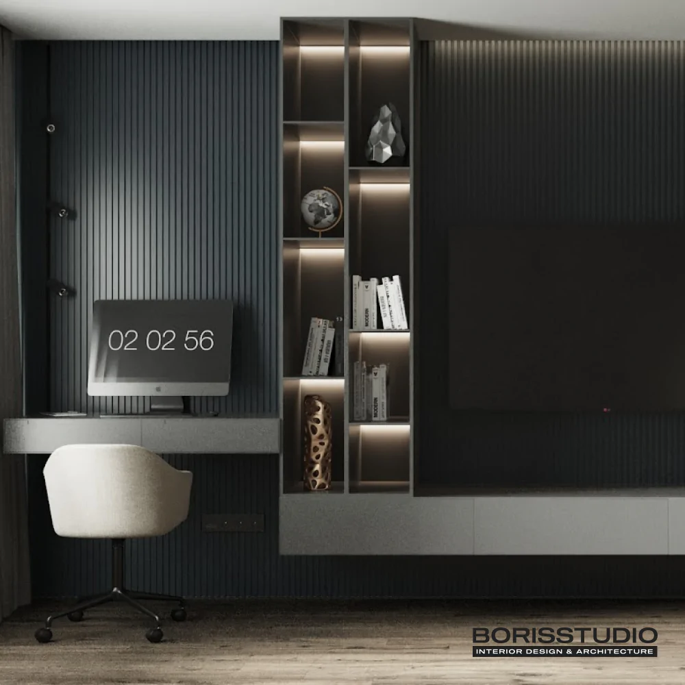 Інтер'єр квартири у темних тонах, фото №16