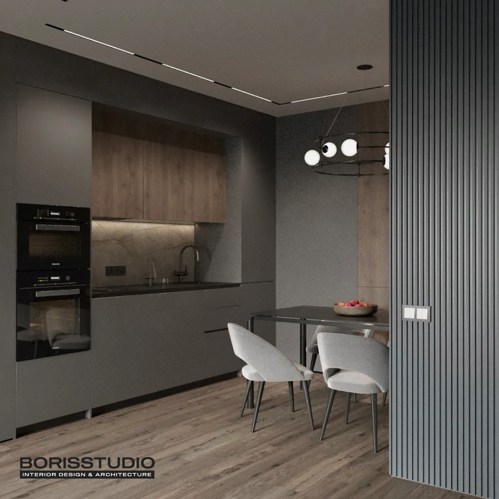 Інтер'єр квартири у темних тонах, фото №17