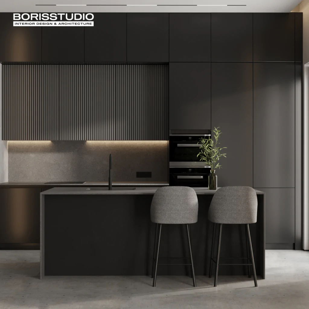 Інтер'єр квартири у темних тонах, фото №2