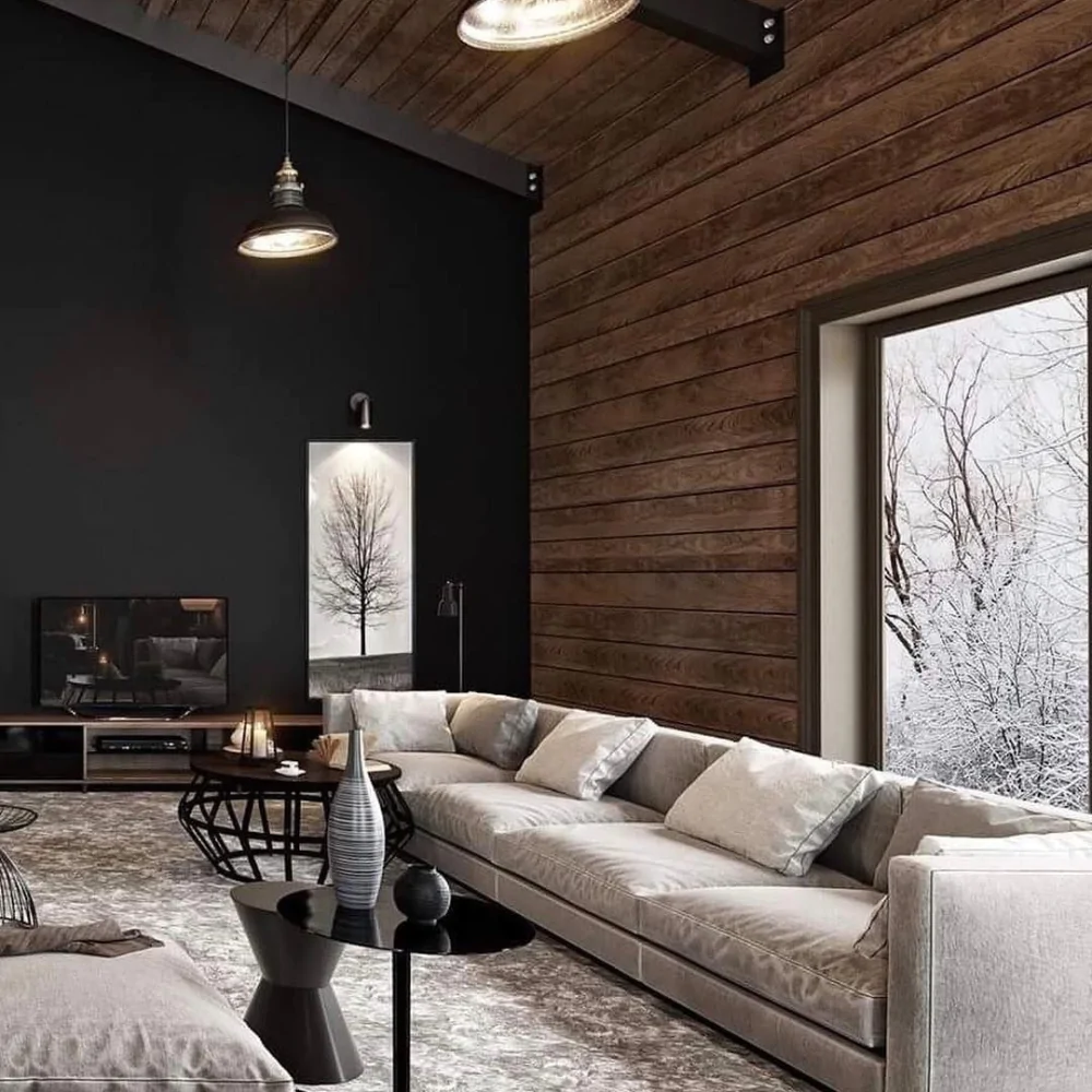 Оформлення дерев'яного будинку в стилі лофт