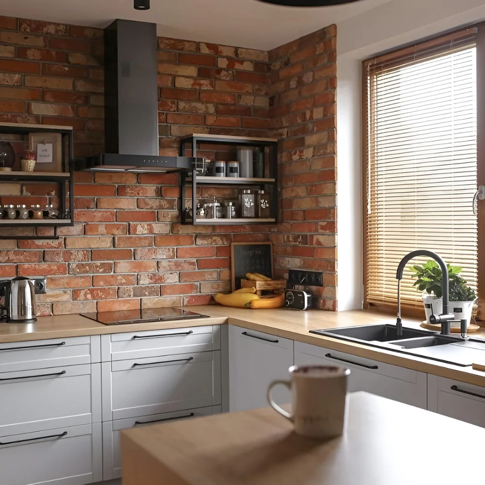 Стиль лофт в інтер'єрі кухні без верхніх шаф