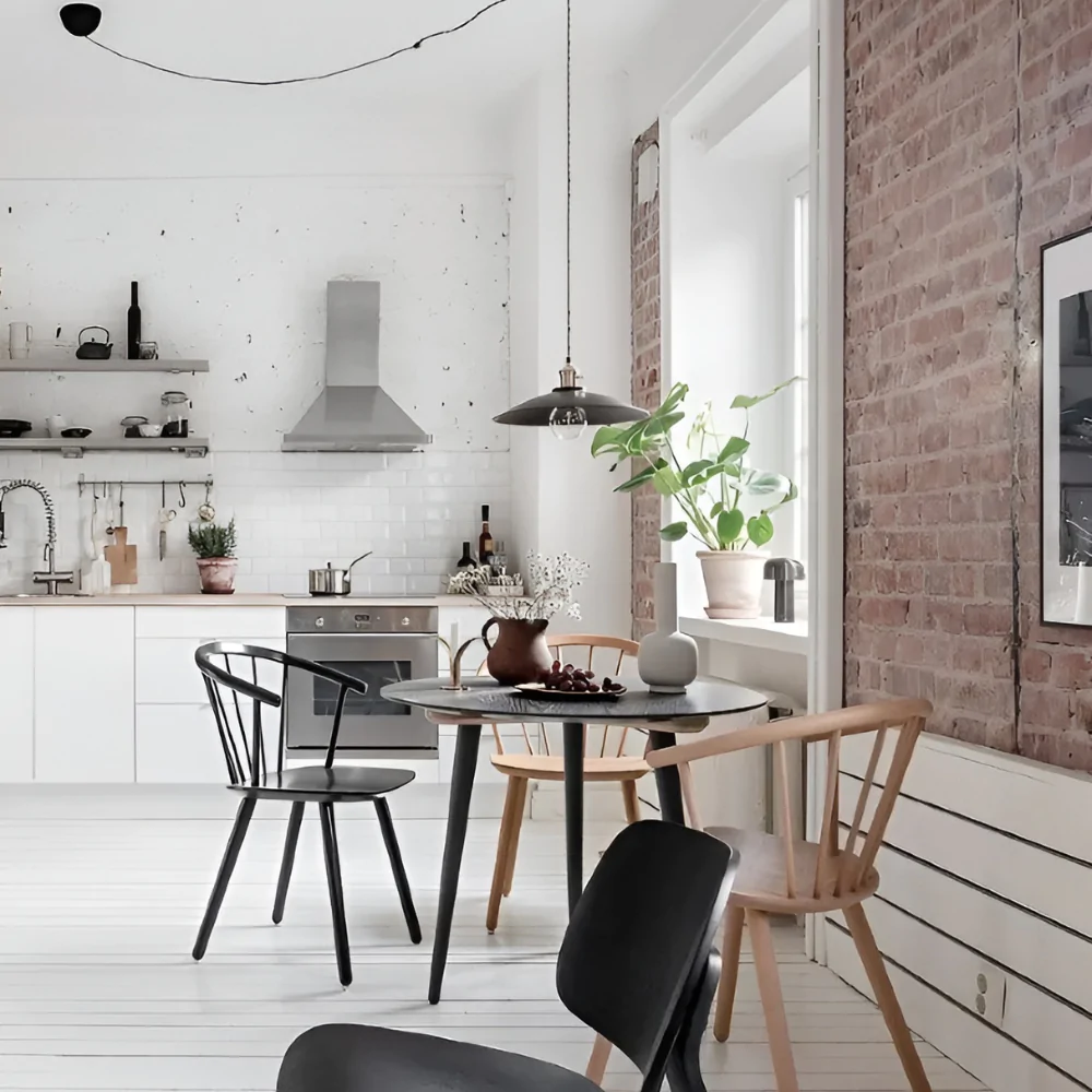 Дизайн кухні без верхніх шаф у лофт стилі