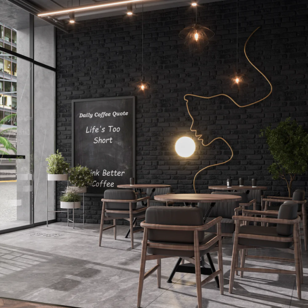 Інтер'єр кав'ярні у стилі лофт, фото №2