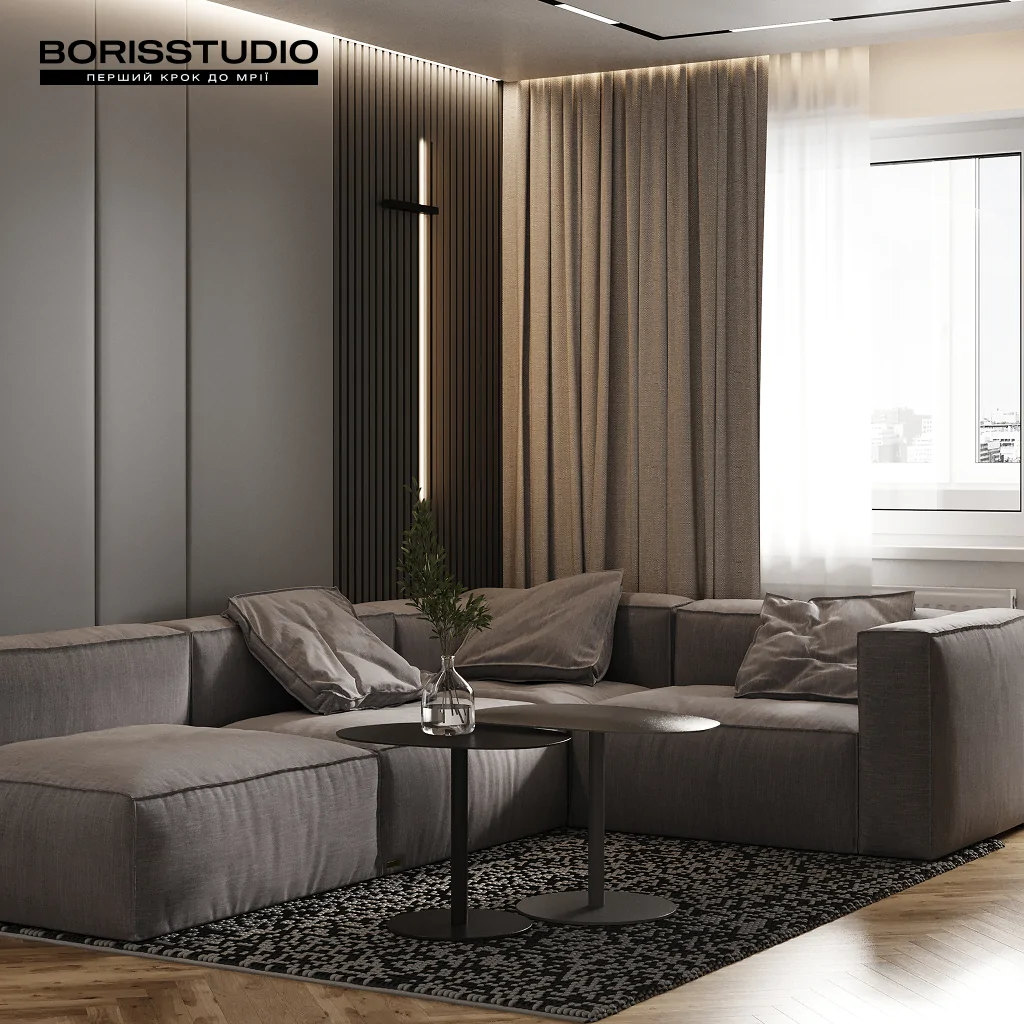 Дизайн інтер'єру вітальні в стилі лофт