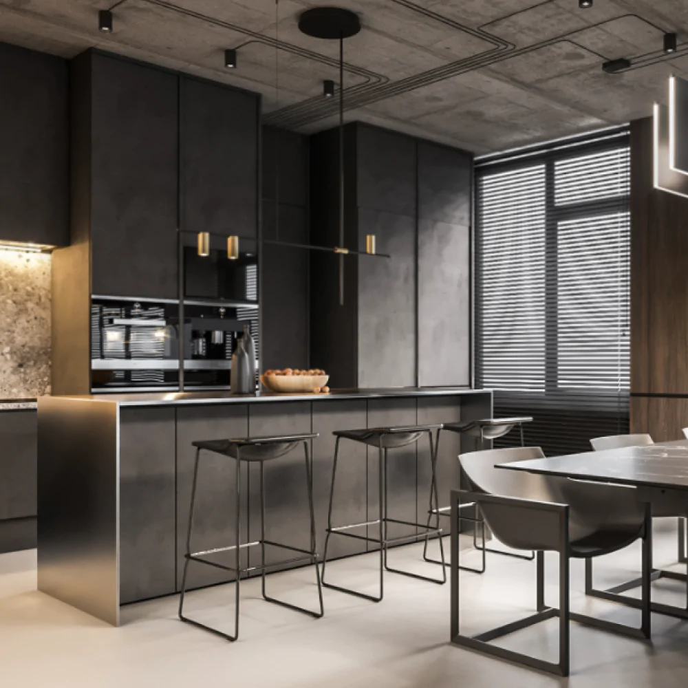 кухня в стиле лофт