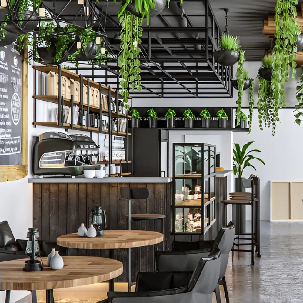 Інтер'єр кав'ярні у лофт-стилі