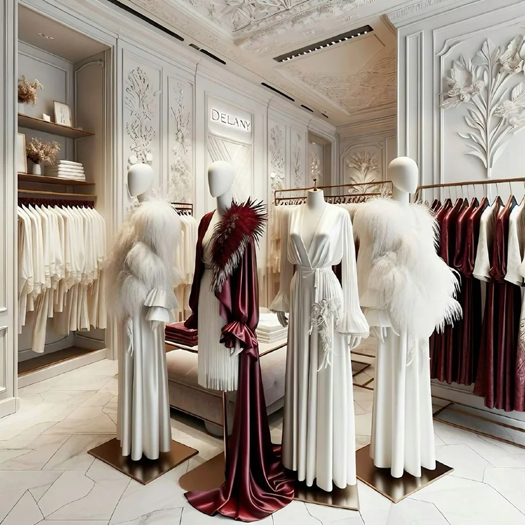Дизайн інтер'єру магазину одягу в класичному стилі