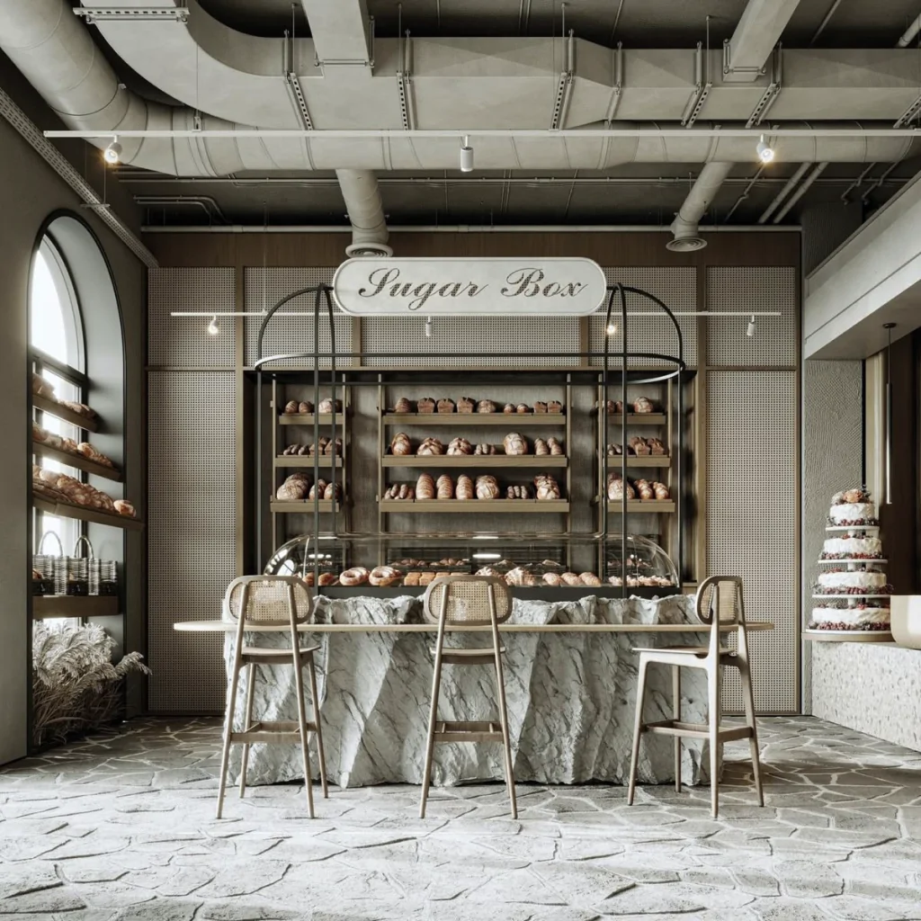 Дизайн хлібобулочного магазину у стилі лофт