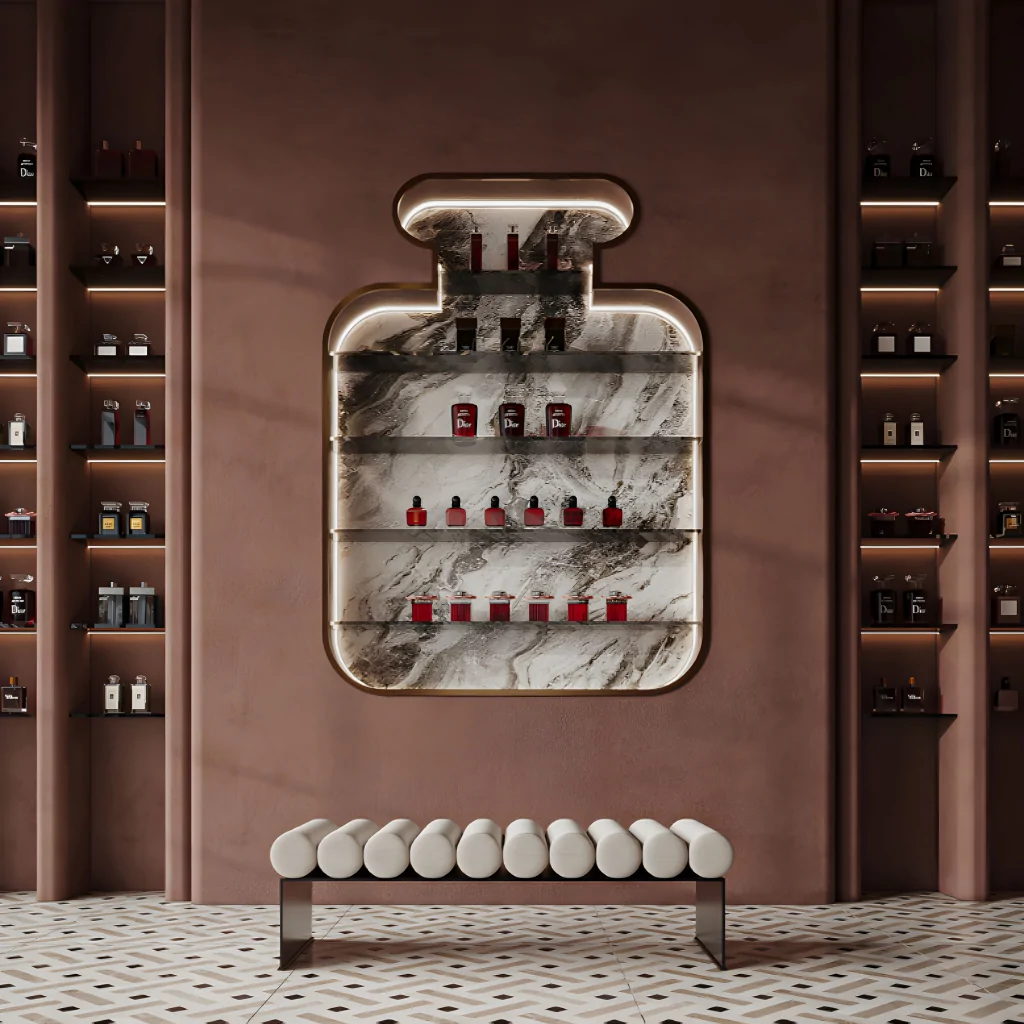 Дизайн магазину парфумерії у стилі мінімалізм