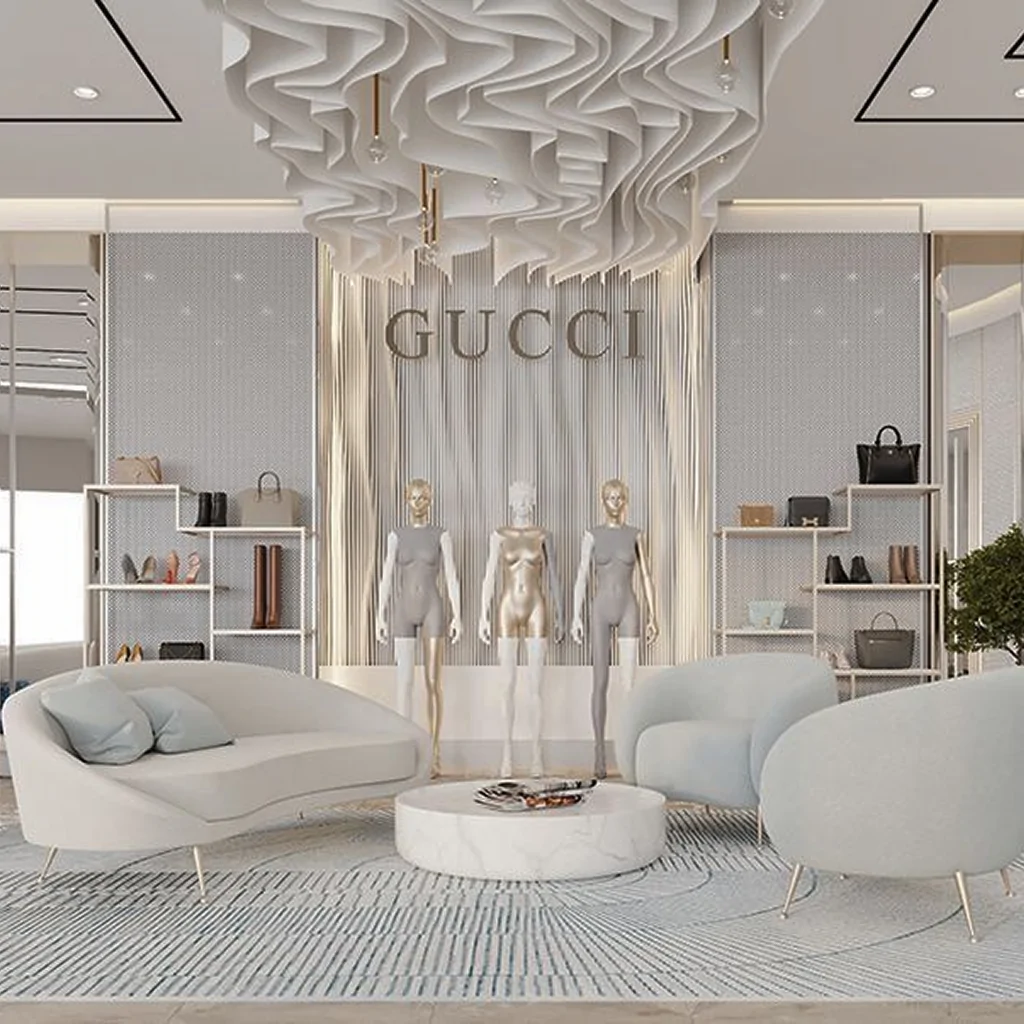 Стиль модерн в інтер'єрі магазину одягу