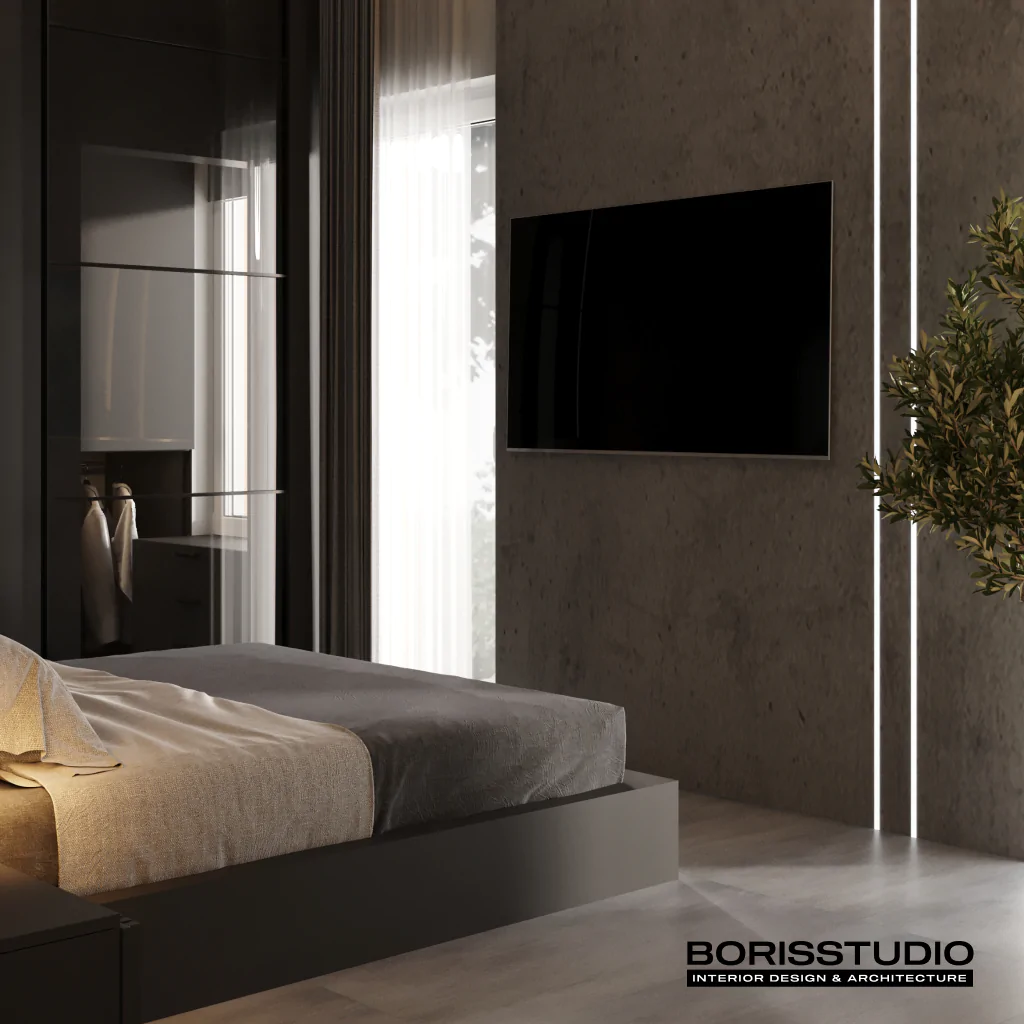 Дизайн-проект маленькой спальни в стиле минимализм