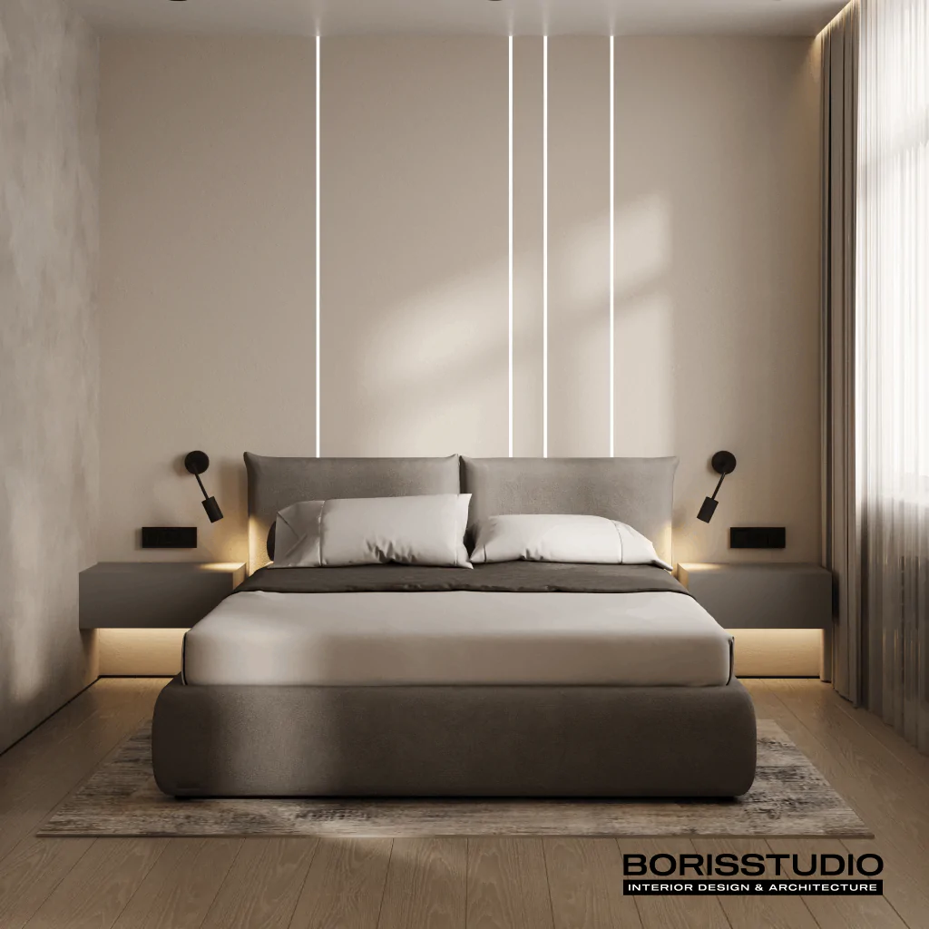 Мінімалістична спальня для будинку