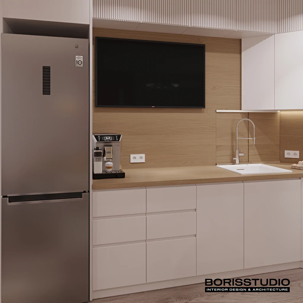 Мінімалістичний дизайн інтер'єру кухні у приватному будинку