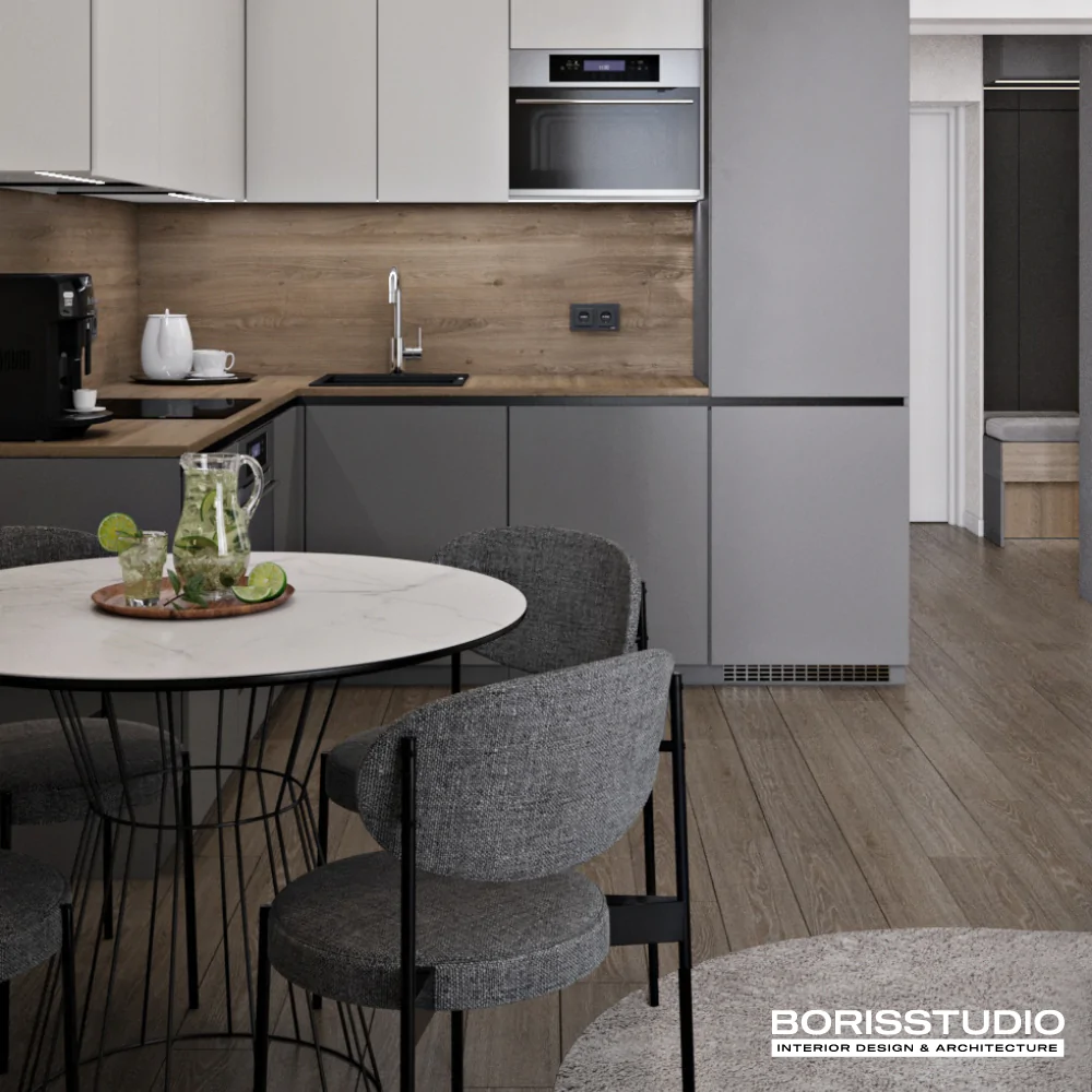 Дизайн інтер'єру кухні в стилі мінімалізм